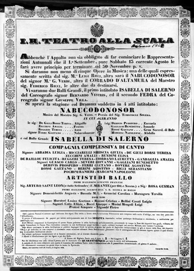 Plakát pro I.R. Teatro alla Scala, 
