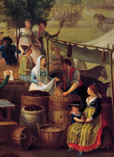 Prodejce brambor a kaštanů, obraz od neznámého umělce, Itálie od Italian School