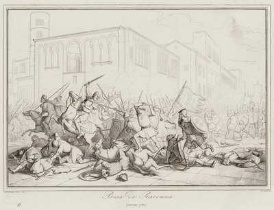 Taking of Ravenna, 730 (rytina) od Italian School