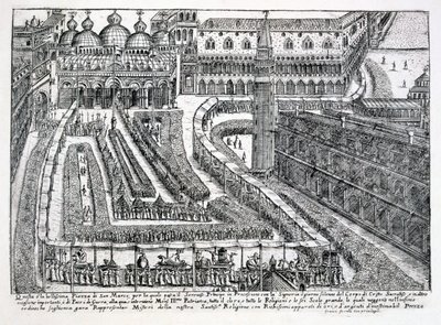 Procesí k Božímu Tělu na náměstí Piazza San Marco, 1876 od Italian School
