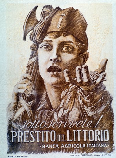 Propagační fašistický plakát k půjčce Littorio od Italian School