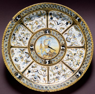 Znázornění římských hrdinů Scaevola (Muzio Scevola) Keramický talíř vyrobený v Urbinu v Itálii. cca 1590 Florencie, Národní muzeum Bargello od Italian School