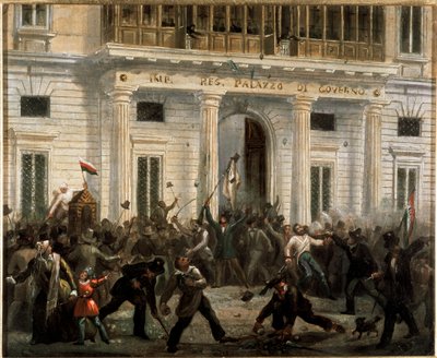 Revoluce roku 1848, Pět dní Milána: 18. března ovládli povstalci palác vlády (malba od Italian School