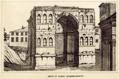 Řím: Janův oblouk Quadrifronte (litho) od Italian School
