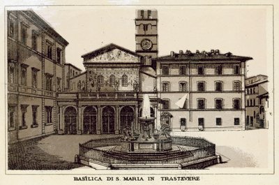 Řím: Bazilika S Maria In Trastevere (litho) od Italian School