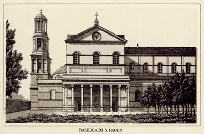 Řím: Basilica Di S Paolo (litho) od Italian School