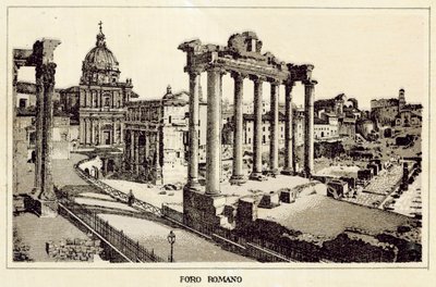 Řím: Forum Romanum (litho) od Italian School