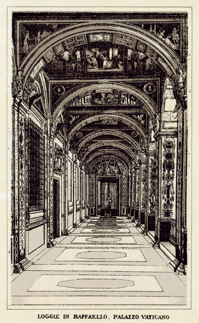 Řím: Loggie Di Raffaello, Palazzo Vaticano (litho) od Italian School