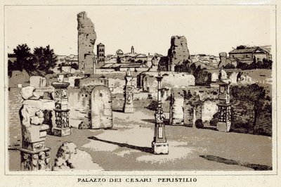 Řím: Palazzo Dei Cesari, Peristyle (litho) od Italian School