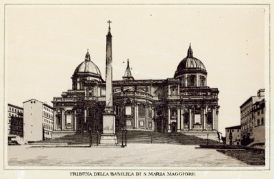 Řím: Tribuna baziliky S Maria Maggiore (litho) od Italian School