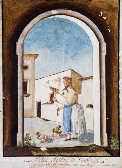 Romagna žena, akvarel a inkoust, Itálie od Italian School