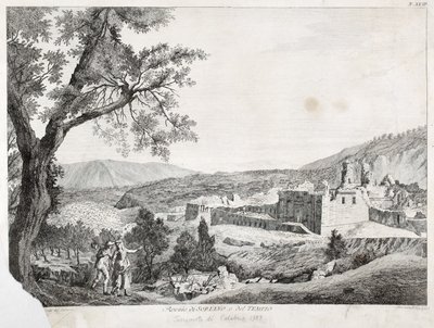 Ruiny Soriano Calabro a chrám, Kalábrie, 1783 od Italian School