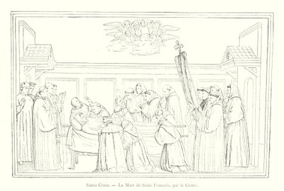 Santa Croce, Smrt svatého Františka, od Giotto (rytina) od Italian School