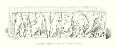 Sarkofág z doby císařství, v muzeu Louvre (rytina) od Italian School