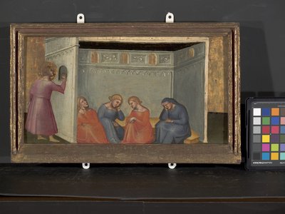 Scéna z Legendy o svatém Mikuláši (tempera a zlato na dřevě) od Italian School