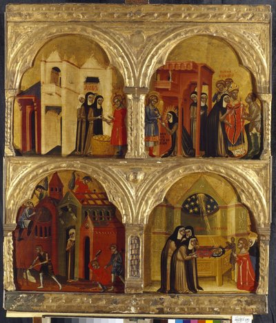 Scéna ze života Saint Julienne. Malba benátského mistra, tempera na dřevě, 2. polovina 14. století. Italské umění, středověk, gotické umění. Státní Ermitáž, Petrohrad. od Italian School