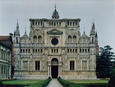 Paravánové průčelí kartuziánského kláštera z roku 1473 od Italian School