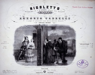 Noty „“ Rigoletto““ od Verdiho. od Italian School