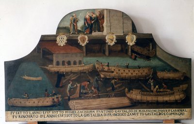 Stavba lodí: lodě postavené v roce 1517 a renovované v roce 1753. od Italian School