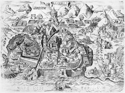 Obléhání Alžíru Karlem V. (1500-58) v roce 1541 od Italian School