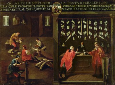 Znamení benátského cechu výrobců hřebenů (panel) od Italian School