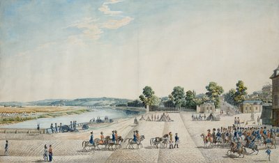 Podepsání kapitulace Paříže na Château de Saint-Cloud, 3. července 1815 (akvarel) od Italian School