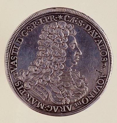 Stříbrná mince (talér) z Neapole: Cesare Michelangelo d