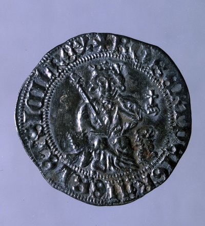 Stříbrná mince ražená v době neapolského krále Roberta I. z Anjou (1275-1343). od Italian School