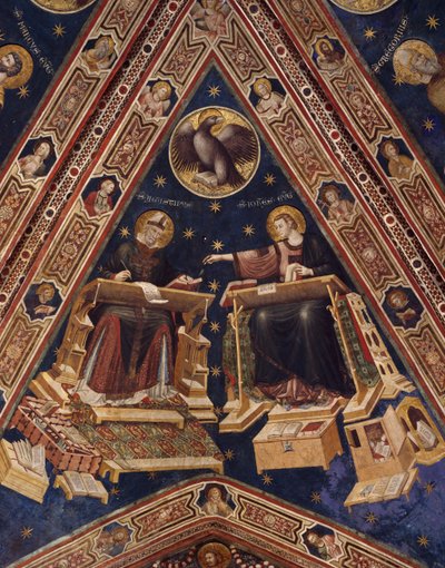 Svatý Augustin a svatý Jan Evangelista od Italian School