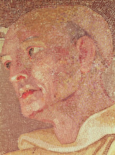 Sv. Bernard z Clairvaux (asi 1090-1153) z hrobky svatého Petra (mozaika) (detail) od Italian School