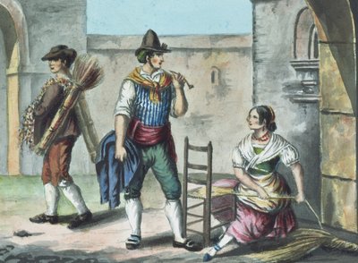 Slaměný výrobce židlí od Italian School