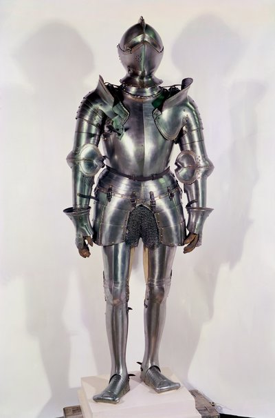 Oblek brnění, o kterém se předpokládá, že patřil Chevalierovi Bayardovi (1475-1524), kolem roku 1510 (kov) od Italian School