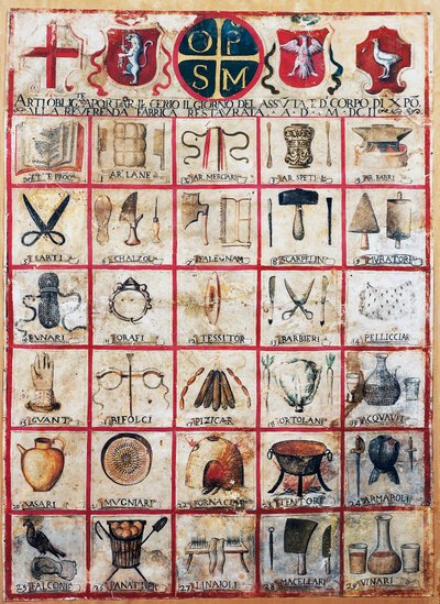 Symboly umění a řemesel města Orvieto od Italian School