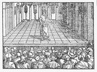 Terence stage, cca 1563 (dřevořez) od Italian School