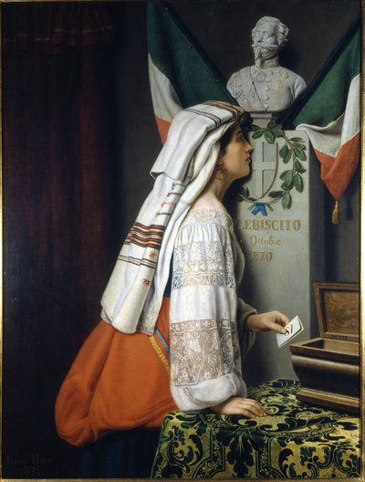 Plebiscit z roku 1870. Při této příležitosti Italové hlasovali pro italskou jednotu. Museo del Risorgimento. Milán od Italian School
