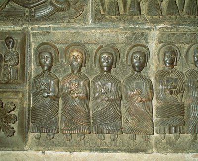 Apoštolové, předrománský reliéf (bronz) od Italian School