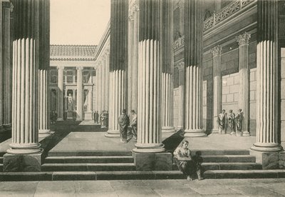 Bazilika v původní podobě (hlubotisk) od Italian School