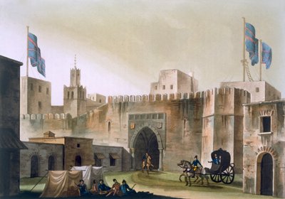 Beb Kar, brána do Tunisu, s Evropany na koncertě taženém koňmi, cca 1820-30s od Italian School