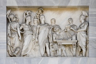 Vídeňský kongres, detail oblouku míru, Milán, Itálie (mramor) od Italian School