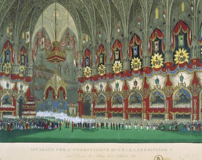 Korunovace Ferdinanda I. v milánské katedrále, 6. září 1838 od Italian School