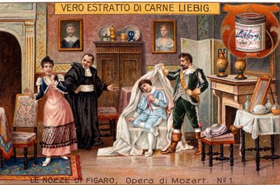 The Exposure of Cherubino, scéna z "Figarovy svatby" od Wolfganga Amadea Mozarta od Italian School