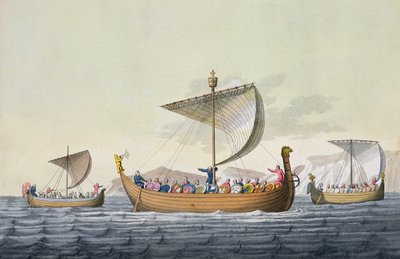 Flotila Viléma Dobyvatele, deska 8 z Historie národů (akvatinta) od Italian School