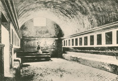 Frigidarium žen v lázních Stabian, tak jak je (hlubotisk) od Italian School
