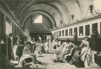 Frigidarium žen v lázních Stabian, jak bylo (hlubotisk) od Italian School