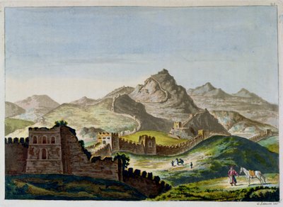 Velká čínská zeď, z Le Costume Ancien et Moderne od Julese Ferraria, vyryl Gaetano Zancon (1771-1816) kolem roku 1820 od Italian School