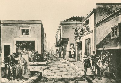 Dům Pensile Balcony tak, jak byl (hlubotisk) od Italian School
