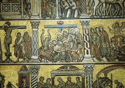 Oplakávání, detail, konec 13. století (mozaika) od Italian School