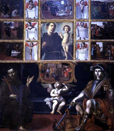 Zázraky svatého Antonína se svatým Františkem a svatým Michaelem od Italian School