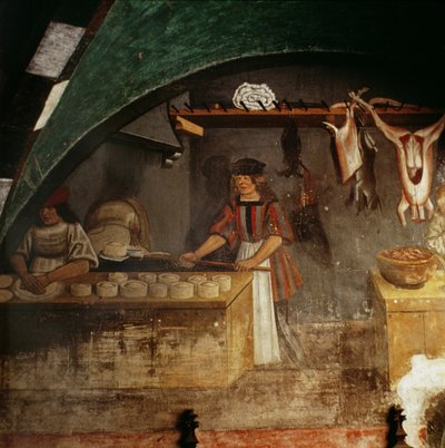 The Pie Maker (freska) od Italian School