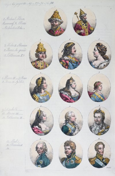 Dynastie Romanovců, z kostýmu Antico e Moderno od Gulia Ferraria, kolem roku 1820 od Italian School